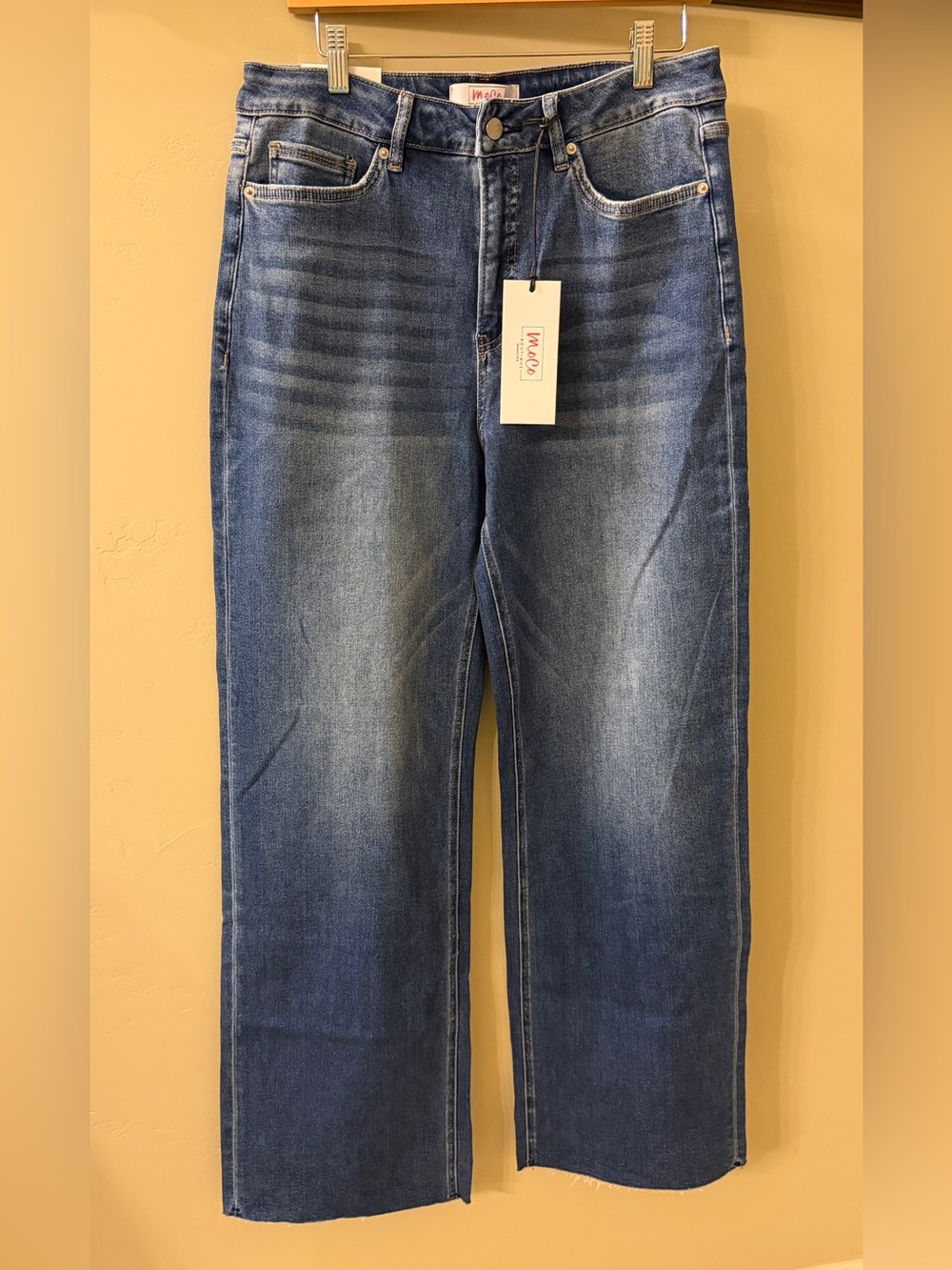 Moco Boutique Wide-Leg Women’s Jeans in Medium Blue - Tummy Control